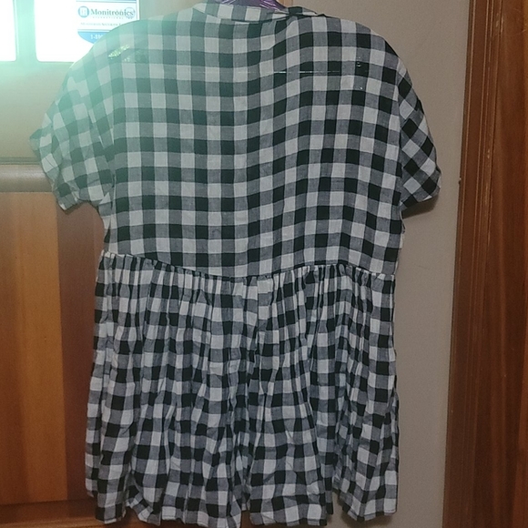 11 1 TYLHO Buffalo Check Peplum Shirt - Picture 3 of 4